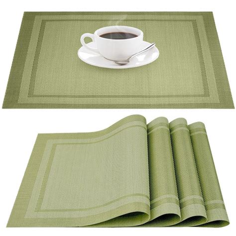 green vinyl placemats